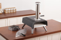Charbon de bois pour four à pizza multi-combustibles-Pierre à pizza 13 "incluse-Acier inoxydable-Pliable pour jardin extérieur, patio et barbecue
