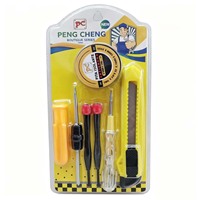 Ensemble d'outils à main C28, Kits d'outils à main, Tournevis, Couteau, Brosse, Pince, Marteau, Ruban adhésif, Gamme de produits à 1$, Série 1$ Matériel et Outils
