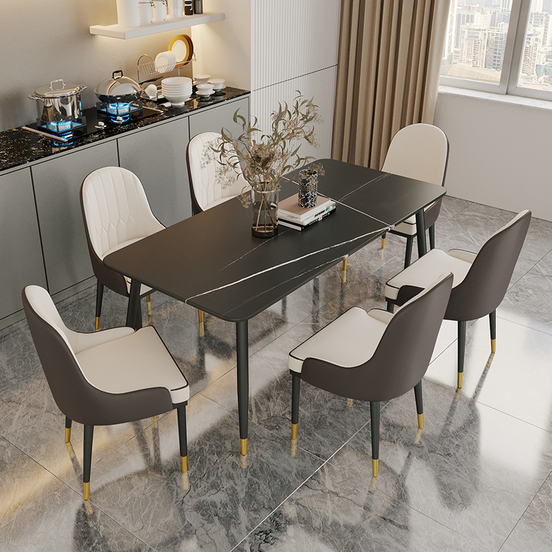 Wholesale Dining room Furniture Restaurant Cafe Chair Stripe Fabric Dining Chairs Pu Leather dining table Set Of 4 Chair