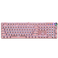 Nouveau clavier de jeu mécanique filaire rétroéclairé RVB vintage avec design ergonomique, interface USB Type-C, disposition à 104 touches