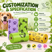 Sacs à déjections canines biodégradables en amidon de maïs HDPE avec logo personnalisé pour fabricants OEM – Idéaux pour la collecte des excréments de chiot