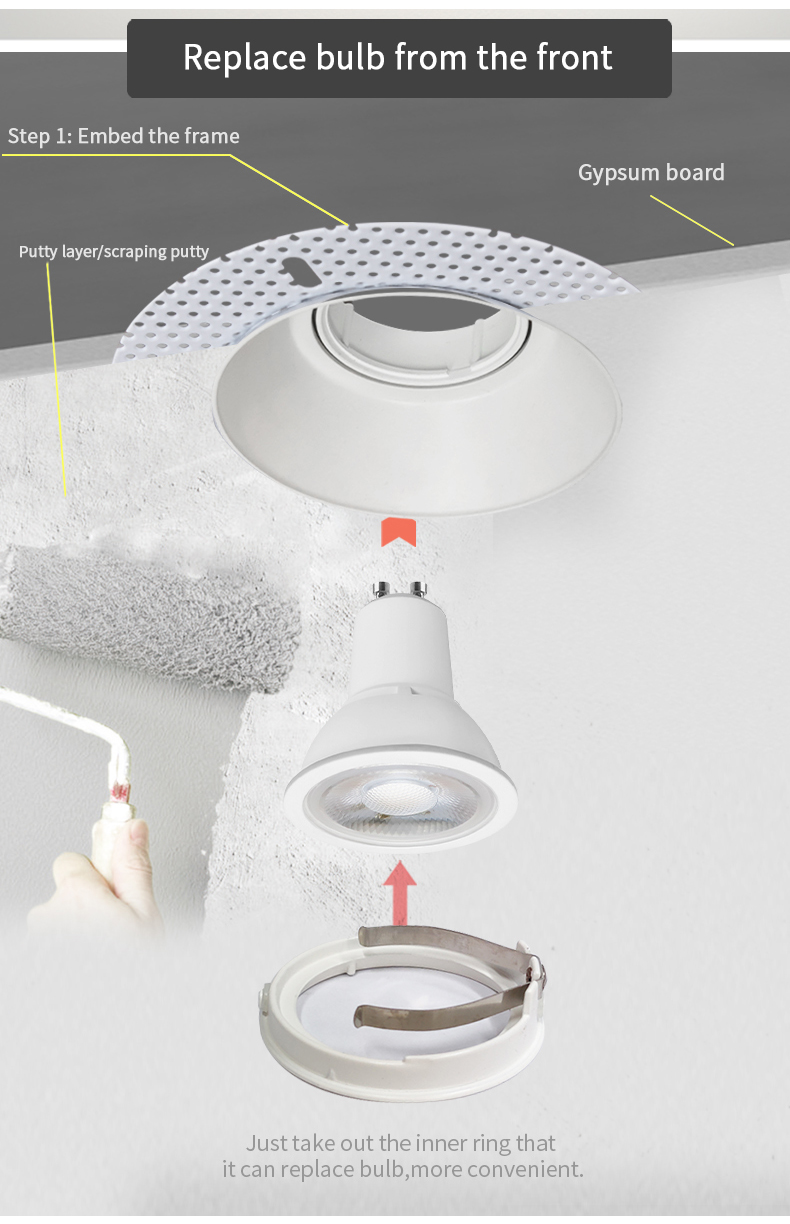Anti Glare Recessed Cob LED Downlight 5w 90mm Cut Out 2 Year Warranty