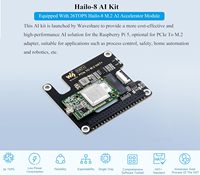 Módulo Acelerador de IA Hailo-8 M.2 para Raspberry Pi 5, Placa de Desarrollo PCIe Gen3, 26TOPS, Material PVC, para Laptop/Escritorio, en Stock, 16 Gbps
