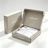 Boîte d'expédition en carton ondulé violet avancé avec fermeture éclair, personnalisable avec logo, pour vêtements, recyclable, pour emballage de T-shirts