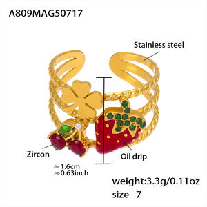 <span class=keywords><strong>Vintage</strong></span> évider large bande marguerite <span class=keywords><strong>coccinelle</strong></span> anneau Zircon huile goutte à goutte bijoux pour les femmes - Product Image 3