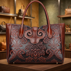Sac à main décontracté pour femme en cuir véritable pliable avec fermeture éclair, imperméable, léger, grande capacité, idéal pour les voyages et la Saint-Valentin - Product Image 1