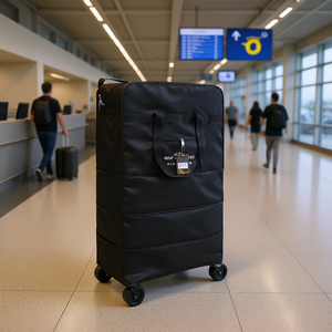 Chariot à bagages pliable Eb à 4 roues, chariot de voyage pour l'aéroport avec poignée pour un transport et un rangement faciles - Product Image 2