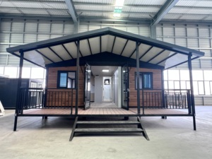 Maison préfabriquée de luxe extensible en conteneur avec terrasse couverte, design moderne, construction en acier pour villa de vacances en bord de mer, <span class=keywords><strong>camping</strong></span> - Product Image 5