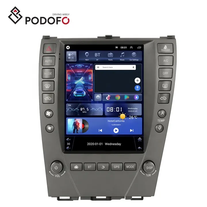 Podofo 8 Core 4 + 64G 9.7 'Radio Stereo per auto Android per Lexus ES240/ES350/ES330 2006-2012 CarPlay/Android Auo/GPS/WiFi/4G/RDS/DSP