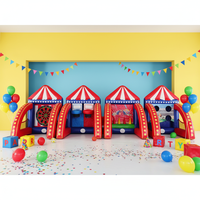 Jeu gonflable 4-en-1 en PVC durable pour fêtes et événements : Cible de football, basket-ball et jeu de tir flottant