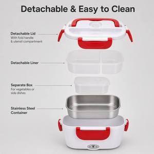 Boîte à lunch électrique 40W, boîte à bento portable auto-chauffante avec bol intérieur en acier inoxydable 304 pour le bureau, le travail, les voyages KL03004 - Product Image 6