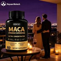 Capsules de racine de maca pour adultes à base de plantes, noires, rouges, jaunes, complément naturel certifié GMP pour un sommeil réparateur