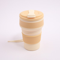 Ensemble de gobelets de voyage réutilisables sans BPA en gros, gobelet à boisson pliable portable, tasse à lait pliable, bouteille d'eau en silicone pliable