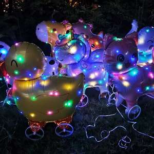 Globo Luminoso con Ruedas 3D de Animales Pequeños en Versión Q, Decoración para Fiestas de Cumpleaños Infantiles, Diseño para Escenarios de Fiesta - Product Image 2