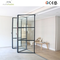Porte pliante en aluminium à triple vitrage Low-E, insonorisée et à rupture de pont thermique, conforme aux normes NFRC résidentielles américaines, à ouverture complète pour salon