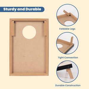Artisanat du bois, <span class=keywords><strong>jeu</strong></span> <span class=keywords><strong>de</strong></span> Cornhole, <span class=keywords><strong>jeu</strong></span> <span class=keywords><strong>de</strong></span> lancer <span class=keywords><strong>de</strong></span> sacs <span class=keywords><strong>de</strong></span> haricots en MDF 16 x 11 pouces, rangement intégré, poignées <span class=keywords><strong>de</strong></span> transport pratiques et 8 sacs <span class=keywords><strong>de</strong></span> haricots <span class=keywords><strong>de</strong></span> qualité supérieure - Product Image 3