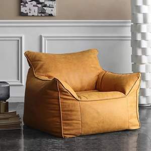 Fodera per Poltrona Sacco Senza Imbottitura, Lussuosa Fodera per Divano Singolo Pigro in Pelle, Poltrona <span class=keywords><strong>Pouf</strong></span> Sacco - Product Image 1