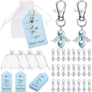 Guests Angel Design Celebration of Life Favors Set Memorial Gifts Baptism Favors Keychains Organza Bags Sympathy Thank You Tags - Product Image 1