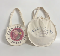 Sac fourre-tout en toile à base ronde avec logo personnalisé, réutilisable, lavable, pour le shopping, le marché, les cadeaux, écologique, vente en gros, avec poignée renforcée