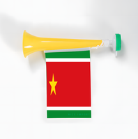 Trompettes en plastique avec drapeaux d'Haïti pour encourager lors d'événements sportifs, de remises de diplômes, de défilés, d'événements sportifs nationaux, pour les supporters de football