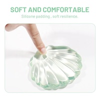 Tapis de souris en cristal vert imprimé personnalisé Conch, gel transparent, sublimation, silicone, repose-poignet pour le jeu, pour la maison et le bureau
