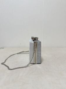 Square Beaded Evening Clutch with Chain Strap Sparkling Metallic Rhinestone Handbag for Party Fashion Elegant Large Capacity - Product Image 3