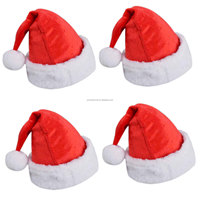 Chapeaux de père noël personnalisés en fausse fourrure rouge avec bord blanc et pompon