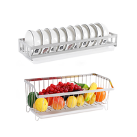 Égouttoir mural de cuisine en acier inoxydable 304, support de rangement pour évier, égouttoir à vaisselle, fourniture d'usine