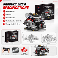 Superbe Voiture de Sport F1 avec Moteur V8, Ensemble de Blocs de Construction Électriques en Plastique, Jouet d'Assemblage, Modèle en Plastique ABS, Cadeau de Noël