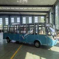 Bus électrique touristique 17 places, nouveau design, bleu, avec porte, pour sites touristiques, stations balnéaires, parcs, fourniture directe usine