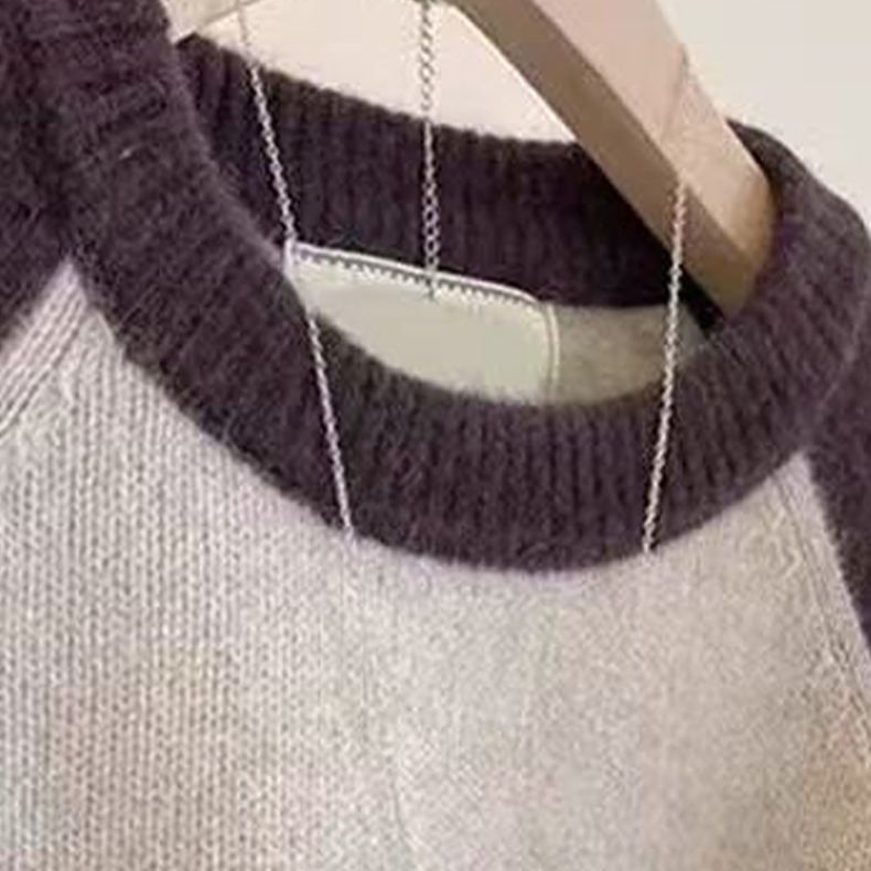 Fashionable Women's 100% Pure Wool Crew Neck Casual Thick Computer Knit ...