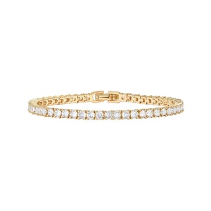 Bracelet à breloques géométriques en alliage de luxe plaqué or 4 mm avec zircon, étanche, pour usage quotidien, bijoux de mode pour femmes et hommes, vente en gros, le plus vendu - Product Image 1