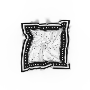 <span class=keywords><strong>Elegante</strong></span> Bandana Geometrica Bianca e Nera, <span class=keywords><strong>Foulard</strong></span> Quadrato Vintage Estivo Multifunzionale, Sciarpa Corta alla Moda per Testa e Collo da Donna - Product Image 3