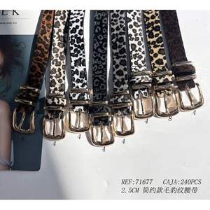 Ceinture en tissu imprimé léopard 2,5 cm avec boucle en alliage, style décontracté pour femme, accessoire de mode - Product Image 3