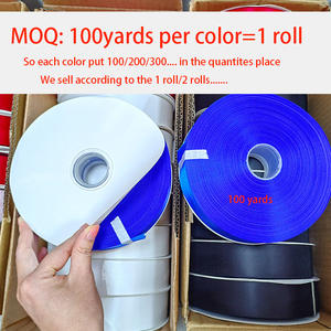 Полиэстер 4 см 1 1/2 дюймов одинарный двойной 100 ярдов/рулон Зеленая Атласная Лента рулоны для букета ленты цветы - Product Image 2