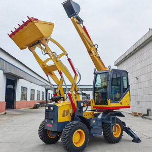 รถตักล้อยางตักดินแบบขับเคลื่อน 4 ล้อ ขนาด 2 ตัน จากผู้ผลิตจีน ขายตรง พร้อมหัวตักด้านหน้าและหัวตักด้านหลัง ตัวเลือกเสริมบุ้งกี๋ 6 in 1 - Product Image 1