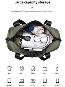 Sac de voyage de sport personnalisé en gros, grande capacité, séparation humide/sec, extensible, sac de week-end à main pour les courts séjours de remise en forme - Product Image 5