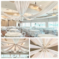 Voilage en mousseline pour plafond, accessoires de photographie de mariage, décoration de fond pour fêtes et mariages, livraison rapide