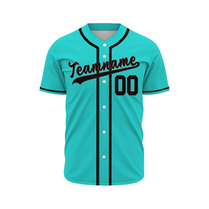 Camisetas de béisbol personalizadas, transpirables, de secado rápido, con botones, cuello redondo, 100% poliéster, precio económico, para hombre - Product Image 2
