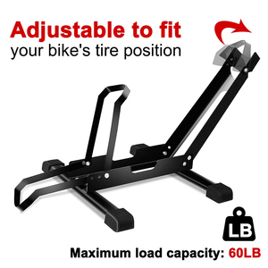 JH-Mech-Estante vertical moderno negro para bicicletas, soporte de estacionamiento para ruedas de bicicleta, estante de almacenamiento de metal de profundidad ajustable para bicicletas - Product Image 4