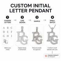 Pendentif personnalisé en moissanite avec initiale, en argent sterling 925, bijoux personnalisés en gros