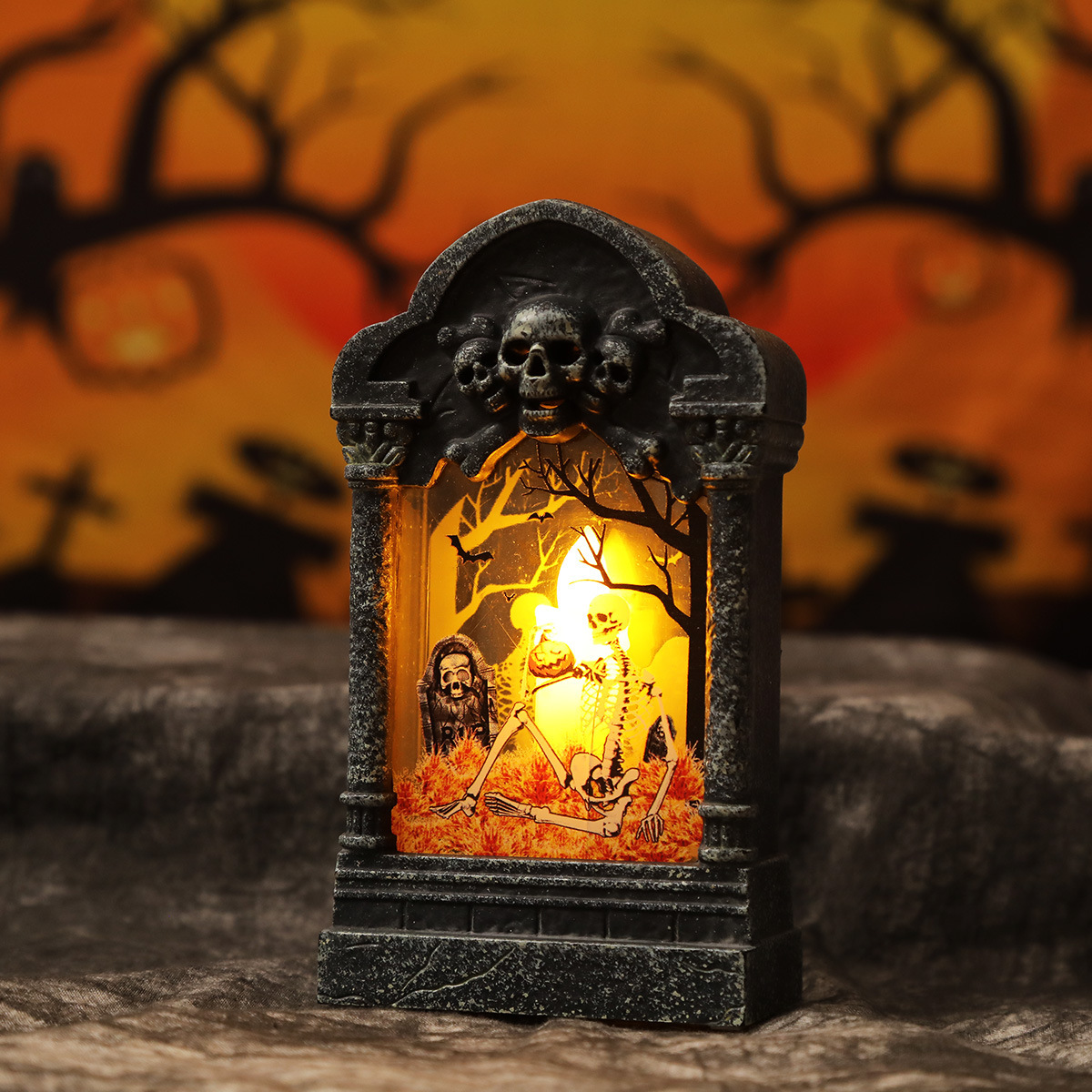 Halloween Desktop LED Night Light Bar Creative Tombstone & Wind Lamp Cross-Border Haunted House Atmosphere Night Lights Product