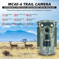Беспроводная камера MC40-6, 32 МП CMOS-сенсор, видео 4K, цветное ночное видение, 30 м, питание от солнечной батареи/аккумулятора, водонепроницаемость IP68