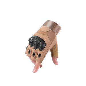 Guantes Tácticos de Medio Dedo para Motociclismo y Entrenamiento al Aire Libre - <span class=keywords><strong>Gel</strong></span> de Sílice y Poliéster con Parche Negro en la Palma para Caza, Deportes y Ciclismo - Product Image 2