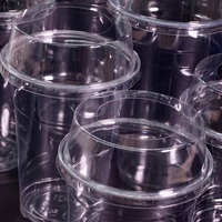 Couvre-gobelet en plastique PET transparent jetable, anti-fuite, de qualité alimentaire, recyclable, pour bubble tea, milkshake, café glacé, boisson froide