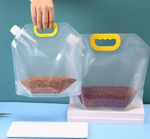 <span class=keywords><strong>ถุง</strong></span>ใส่น้ำแบบพกพา มีหูหิ้วพลาสติกพับได้ สำหรับบรรจุภัณฑ์เครื่องดื่มเบียร์แบบกำหนดเอง เกรดอาหาร พร้อมจุกใสสำหรับของเหลว เช่น น้ำยาซักผ้า - Product Image 5