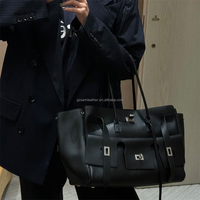 Sac fourre-tout élégant en cuir de vachette véritable pour femme SAM, grand format, à bandoulière unique, avec fermeture à fermoir