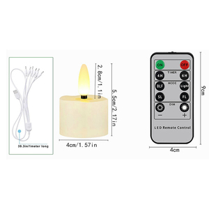 12pcs Thiết lập có thể sạc lại <span class=keywords><strong>Flameless</strong></span> nến 2/4/6/8H hẹn giờ <span class=keywords><strong>Led</strong></span> Hàng Mã nến Pin hoạt động đèn trà với bộ đếm thời gian - Product Image 4