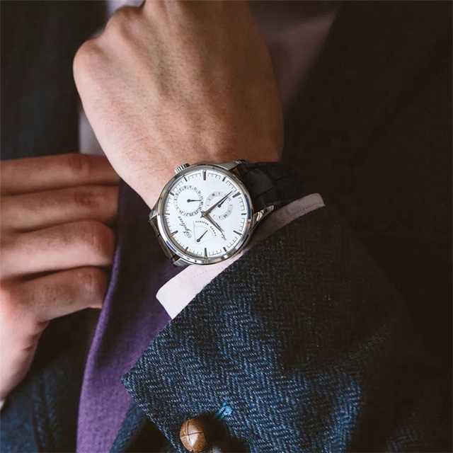 AGELOCER Original Budapest Watch Kinetic Display Men's Luxury Gold Watch Automatic Mechanical Watch Birthday Gift for Men
