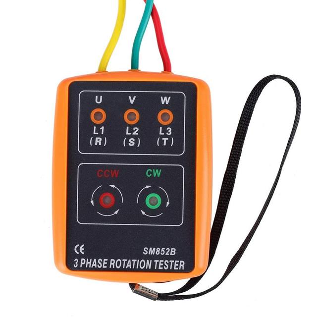 3 Phase Rotation Tester Indicator Detector Meter ABS Plastic Standard Accuracy OEM 200g China
